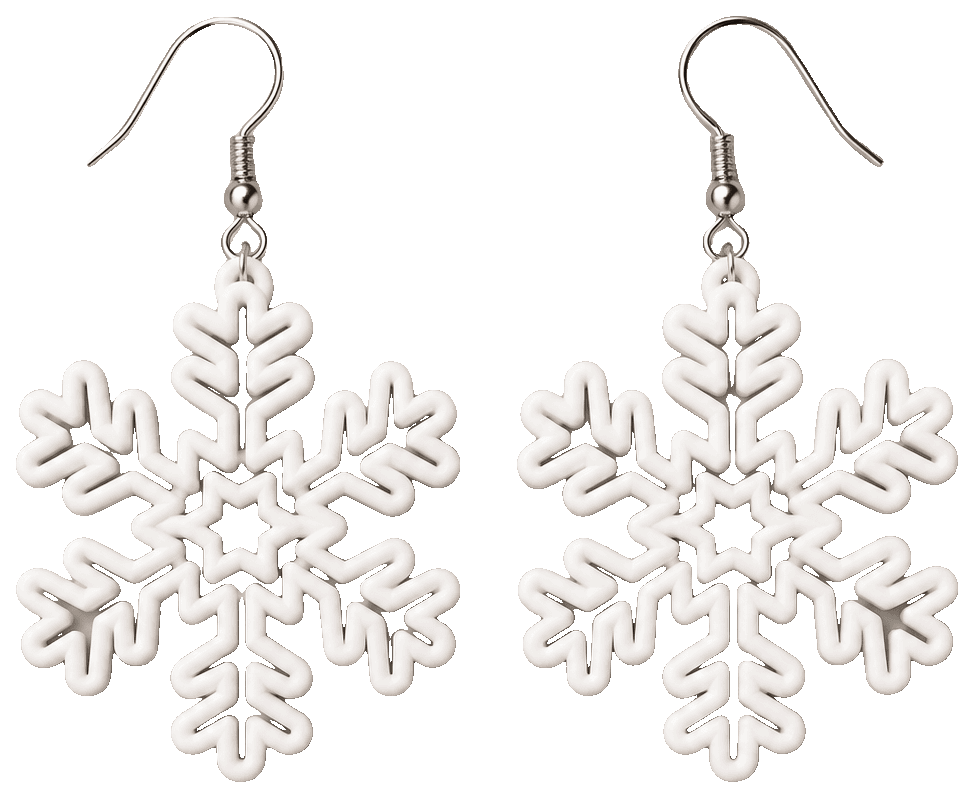 Earrings snow christmas — 3D-printed earrings