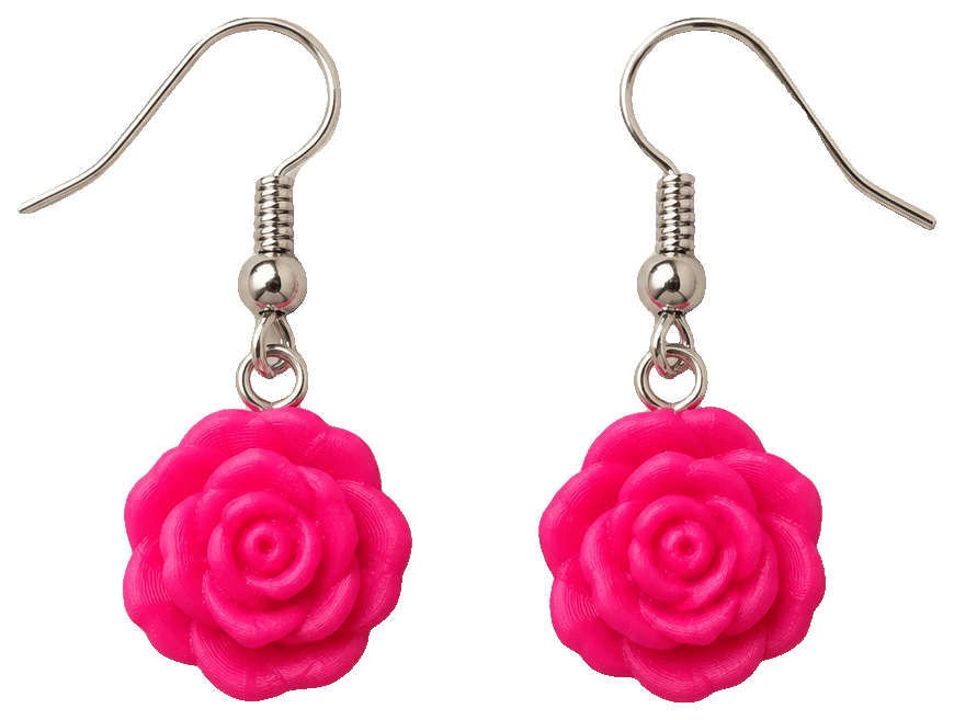 Magnetic Rose Earrings — 3D-printed earrings
