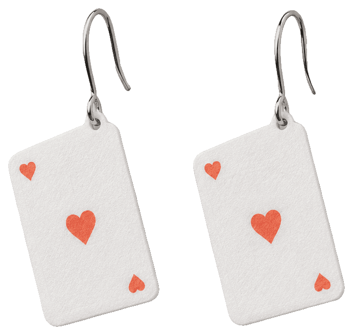 Deck of Love | A valentine's day card earring gift — 3D-printed earrings