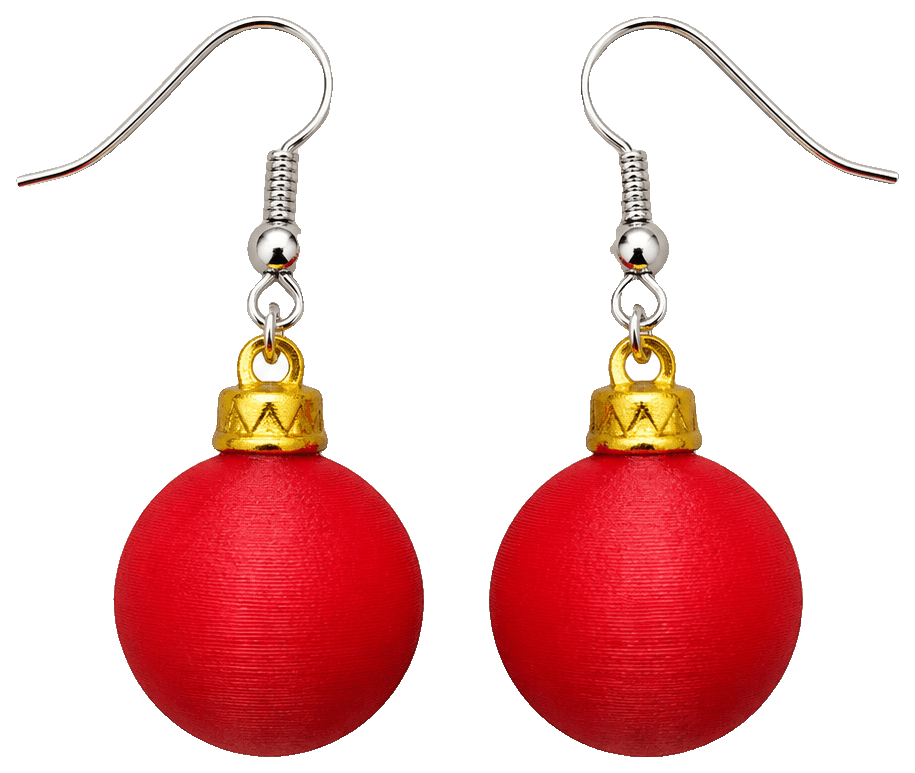 Globe Ornament Earrings — 3D-printed earrings