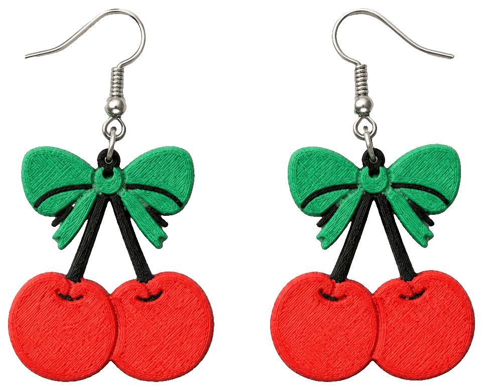 cherry earrings by Morganja — 3D-printed earrings