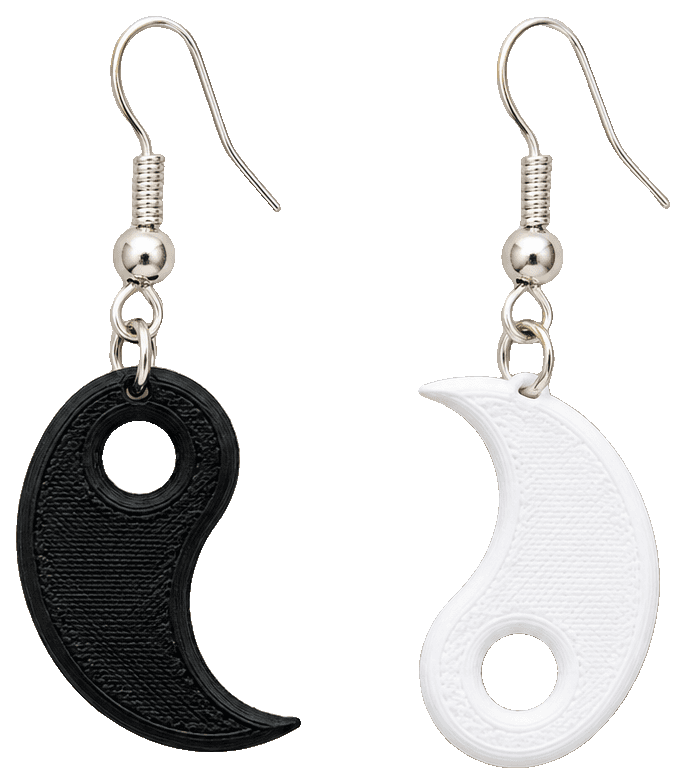Yin-Yang earrings — 3D-printed earrings