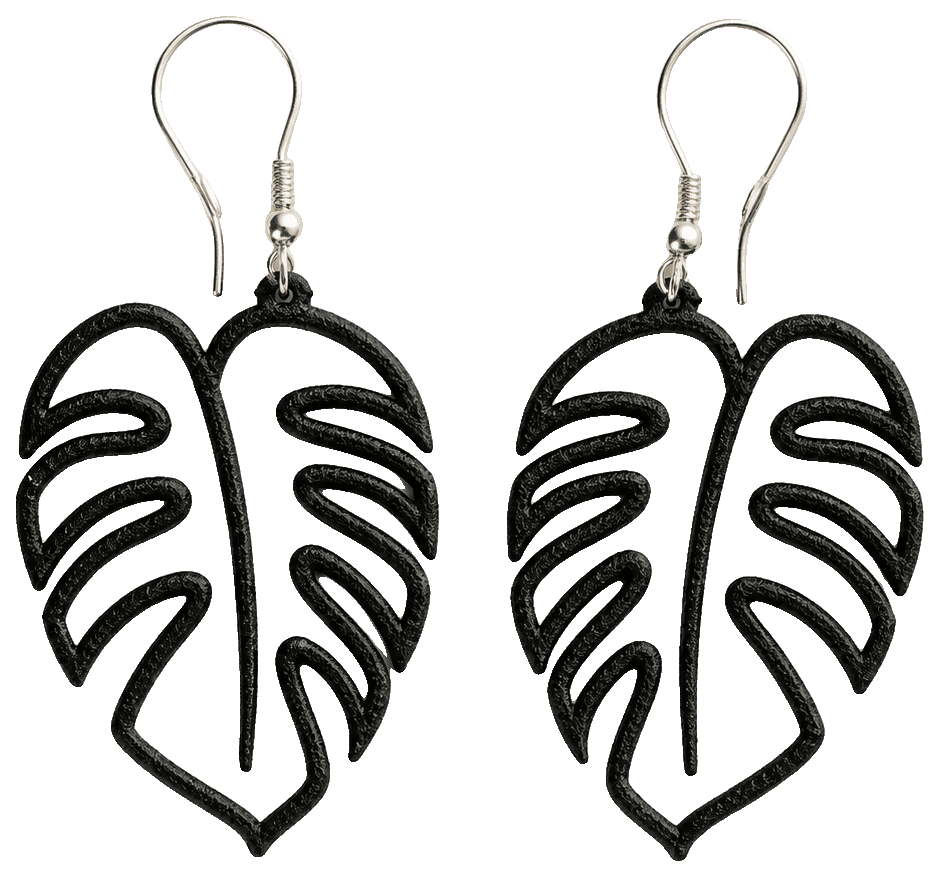 Earrings monstera — 3D-printed earrings