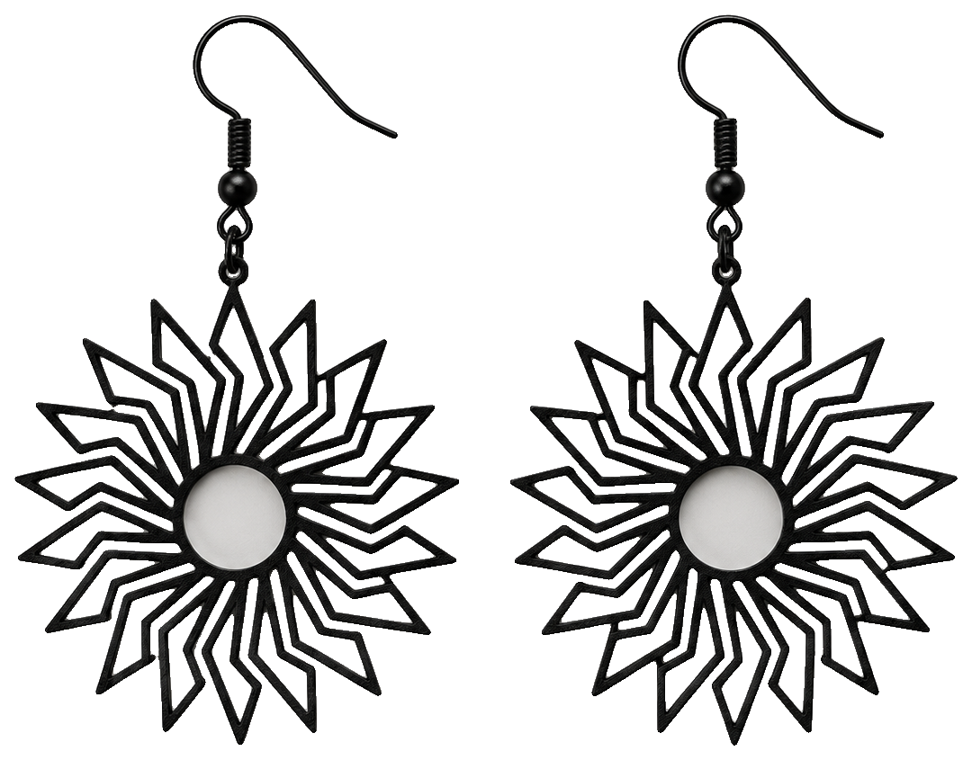 Earrings sun mandala — view 1