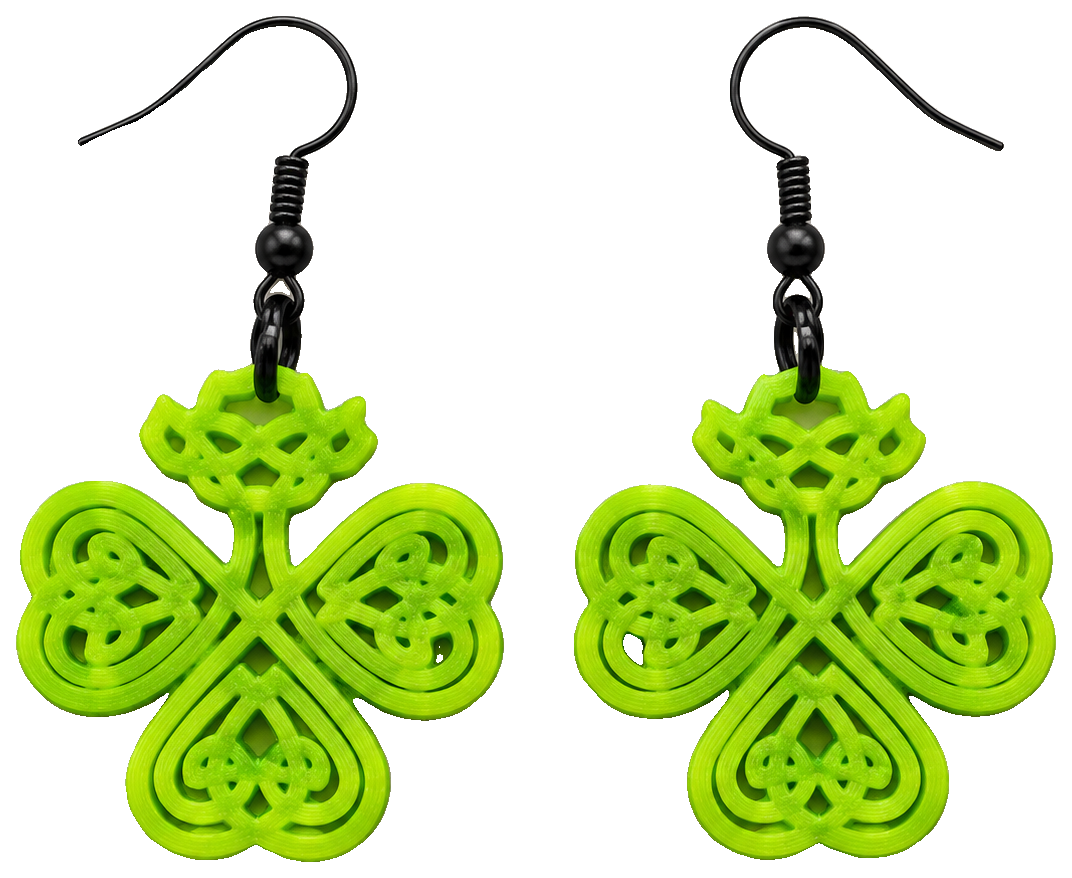 Celtic Shamrock St. Patrick's Day Earrings — view 1