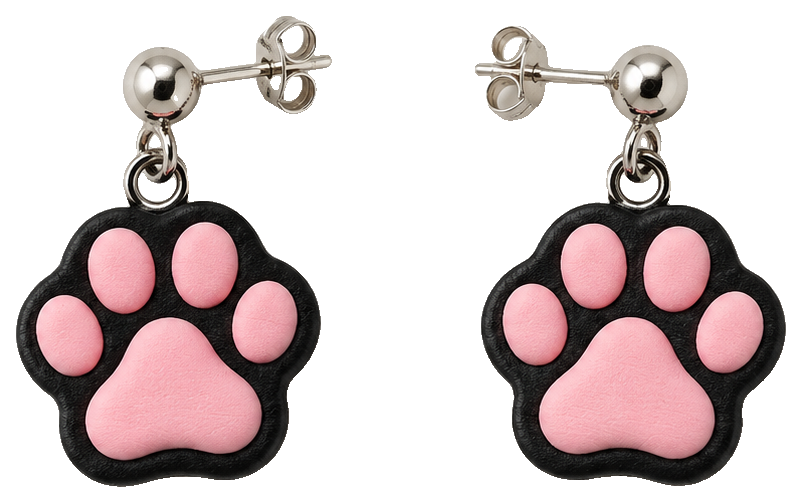 Cat Paw stud earrings — view 1