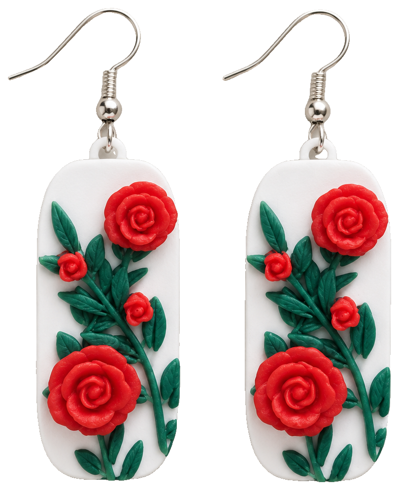 Rose Bud Floral Earrings — view 1