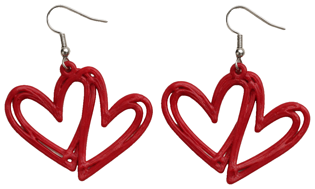 Sketched heart earrings — view 1