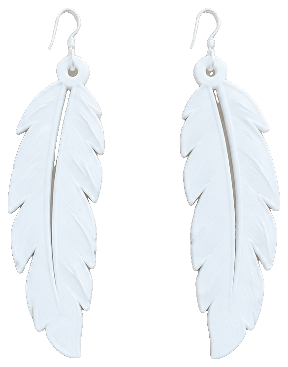feather earrings — view 1