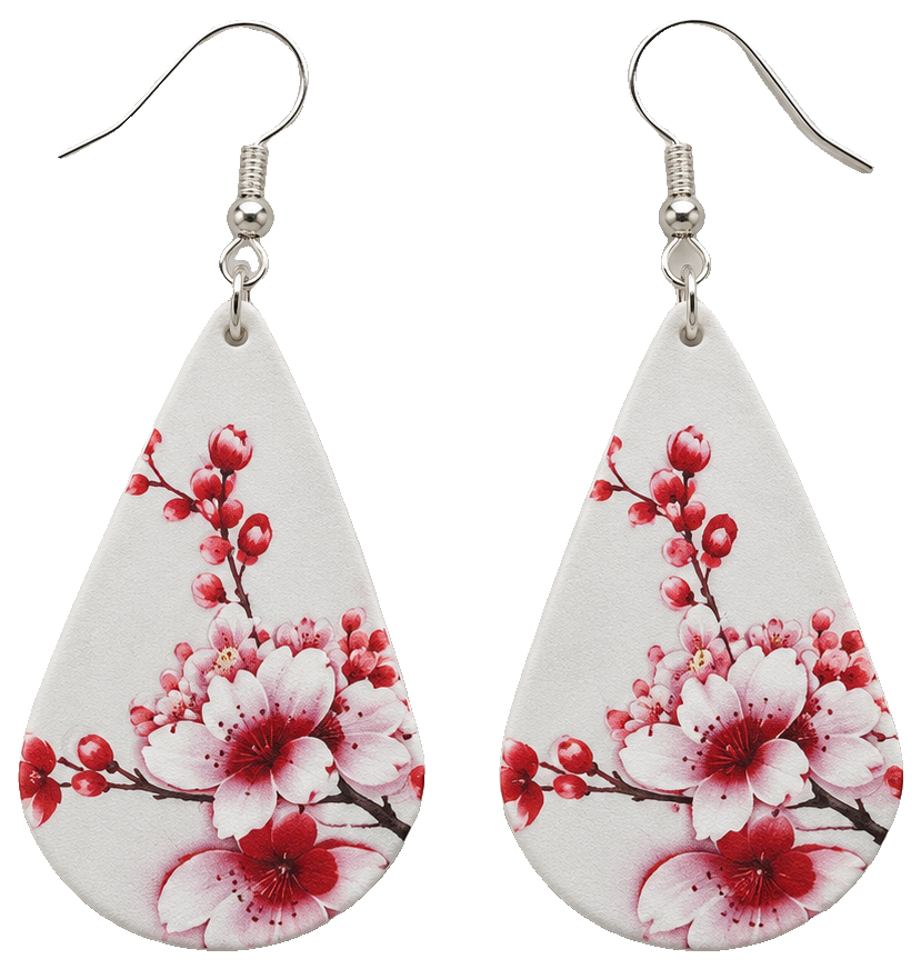 Cherry Blossom HF teardrop earrings — view 1