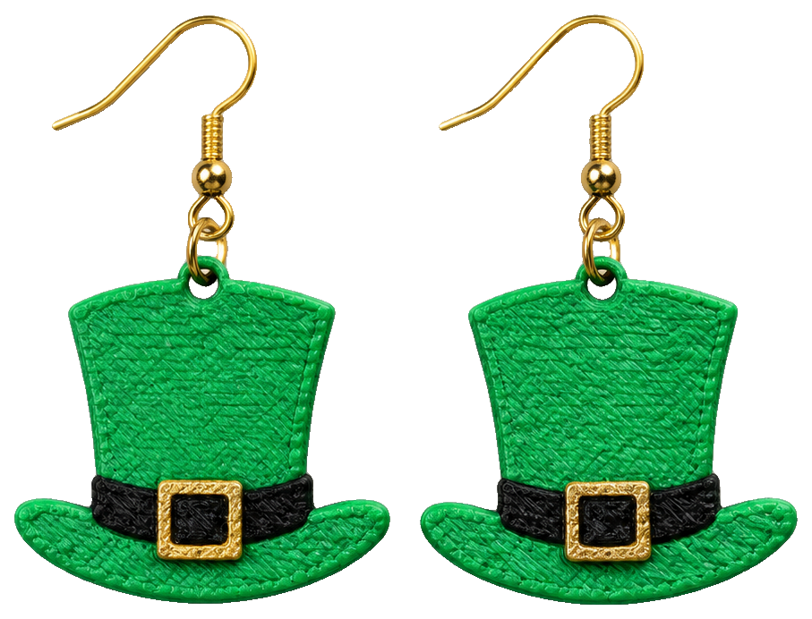 Leprechaun Hat Earrings — view 1