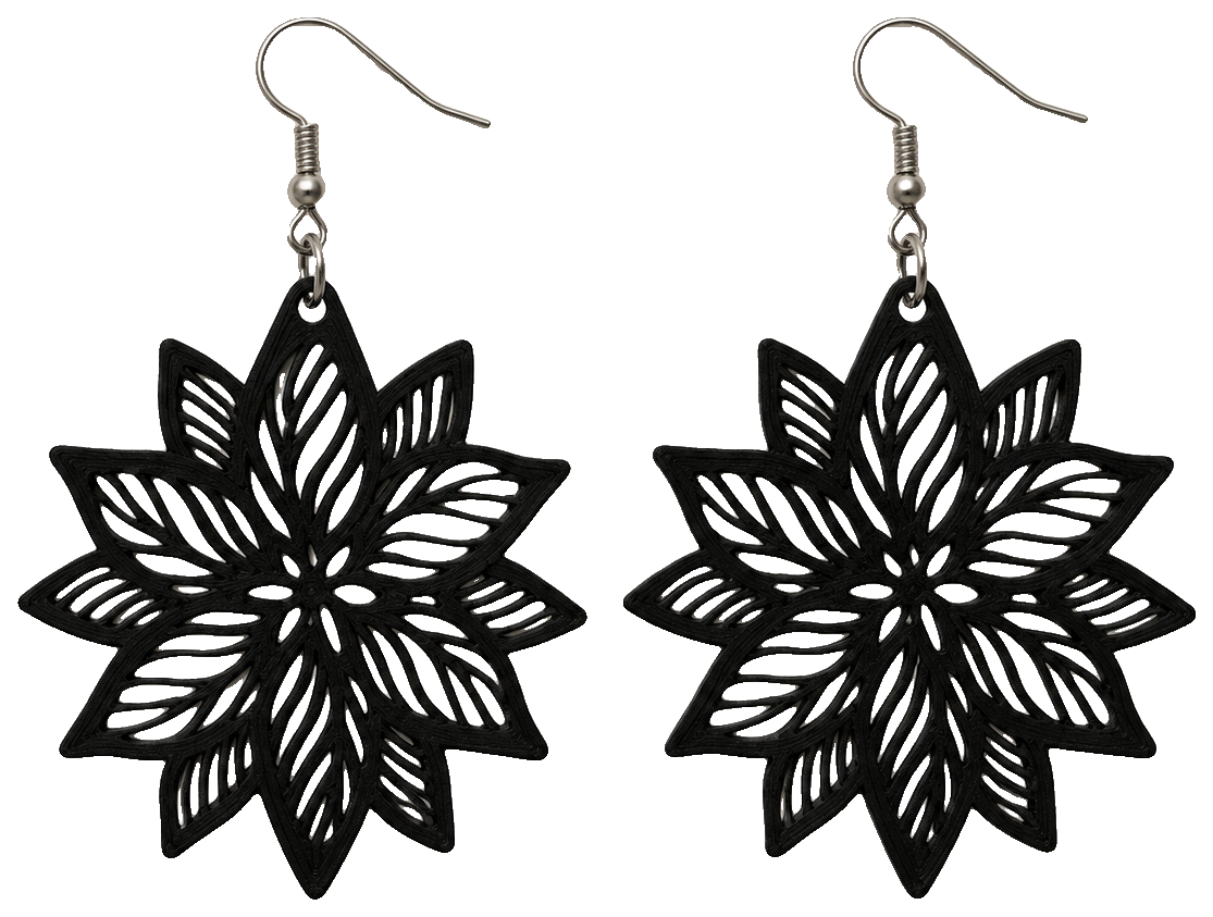 Pendentif et boucles d'oreilles fleur — view 1
