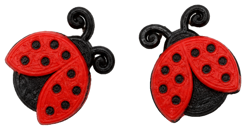 3D Printed Ladybug Stud Earrings Jewelry Gift Idea — view 1