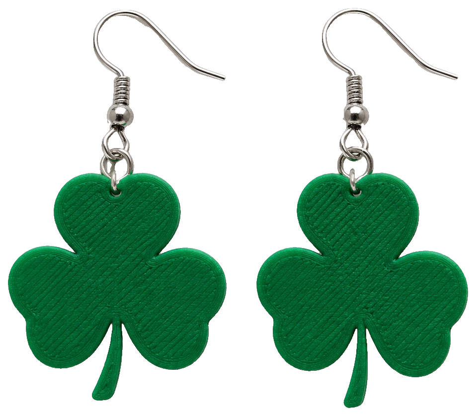 3 shamrock leaf earrings — view 1