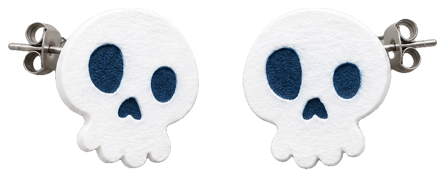 Spooky Skull - Stud Earring — view 1