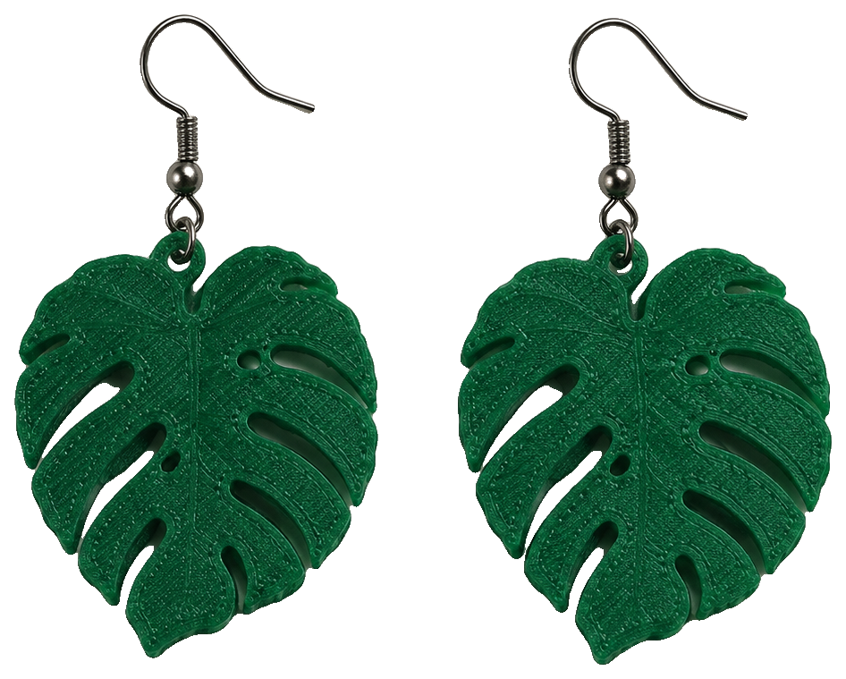 Monstera leaf earrings by kikaster6 — view 1