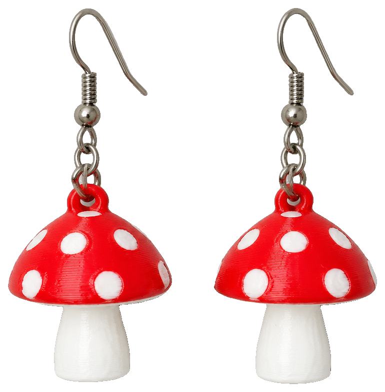 Tiny Mushroom Earrings — view 1