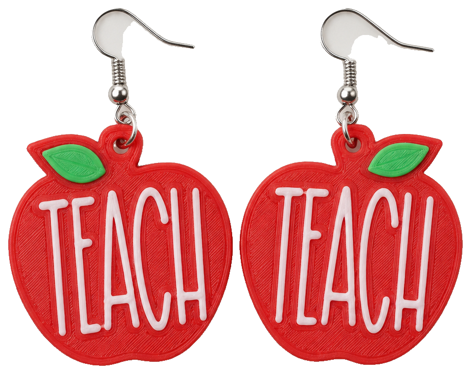 Teach Fruit Earrings for Teacher School Gift — view 1