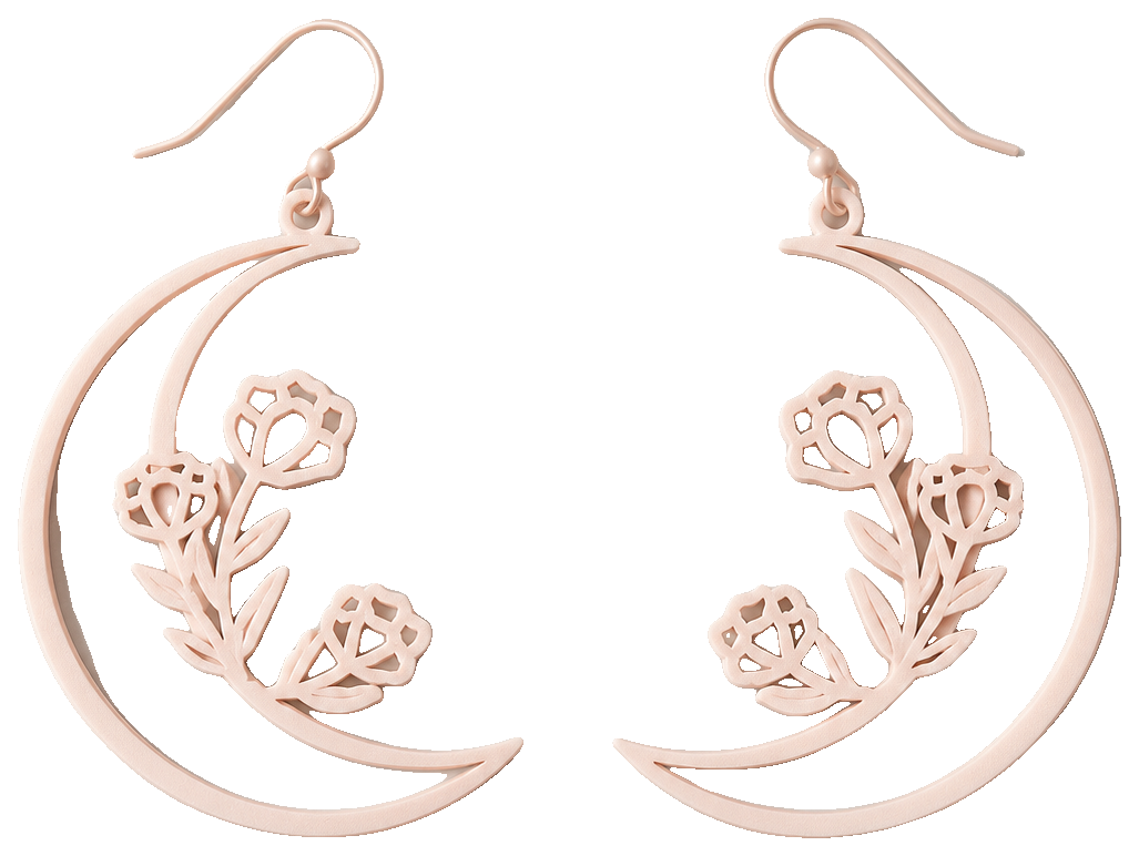 Moon Flower Earrings — view 1
