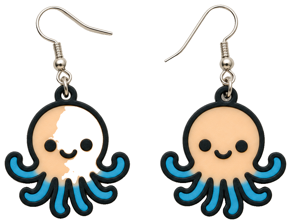 Boucles d’oreilles Pieuvre Kawaii — view 1