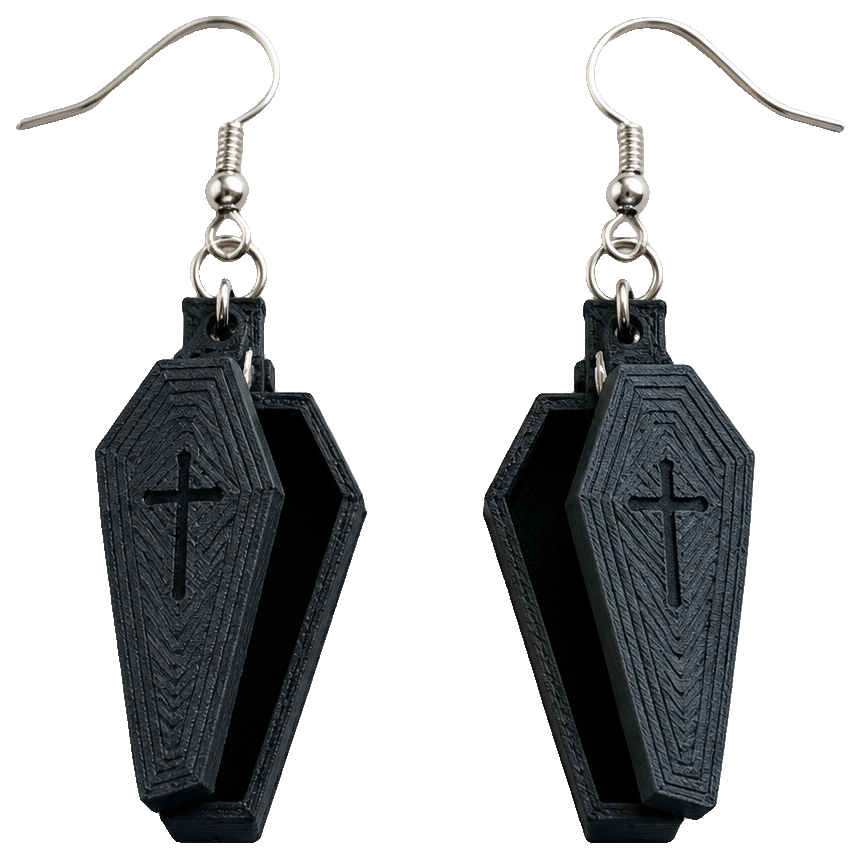 Open Coffin Earrings — view 1