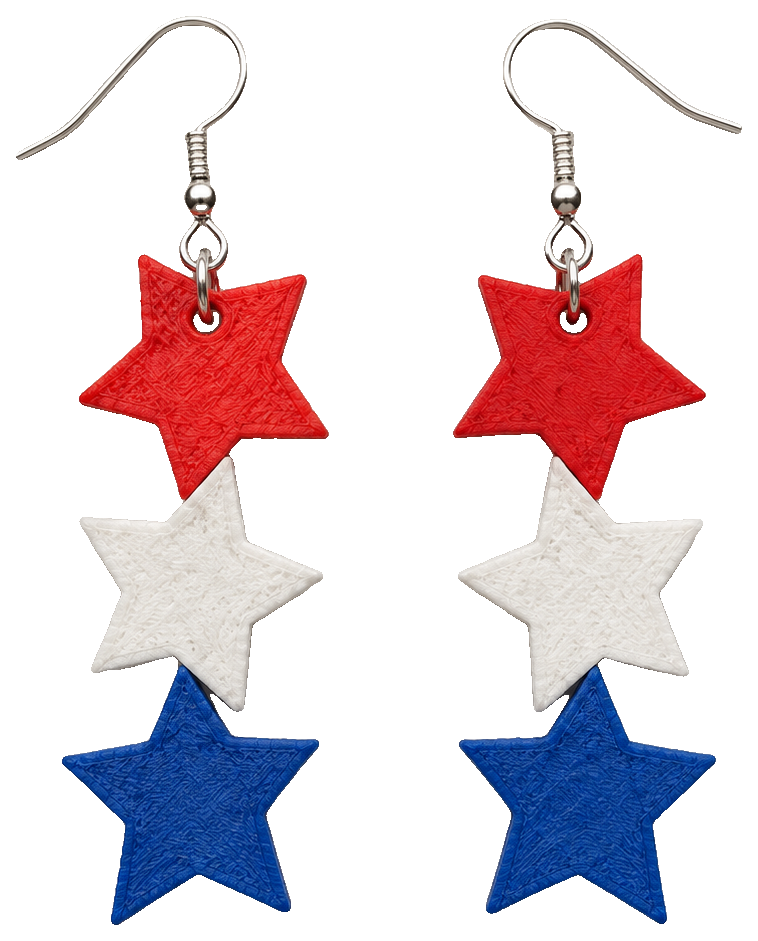 Patriotic Star Earrings — view 1