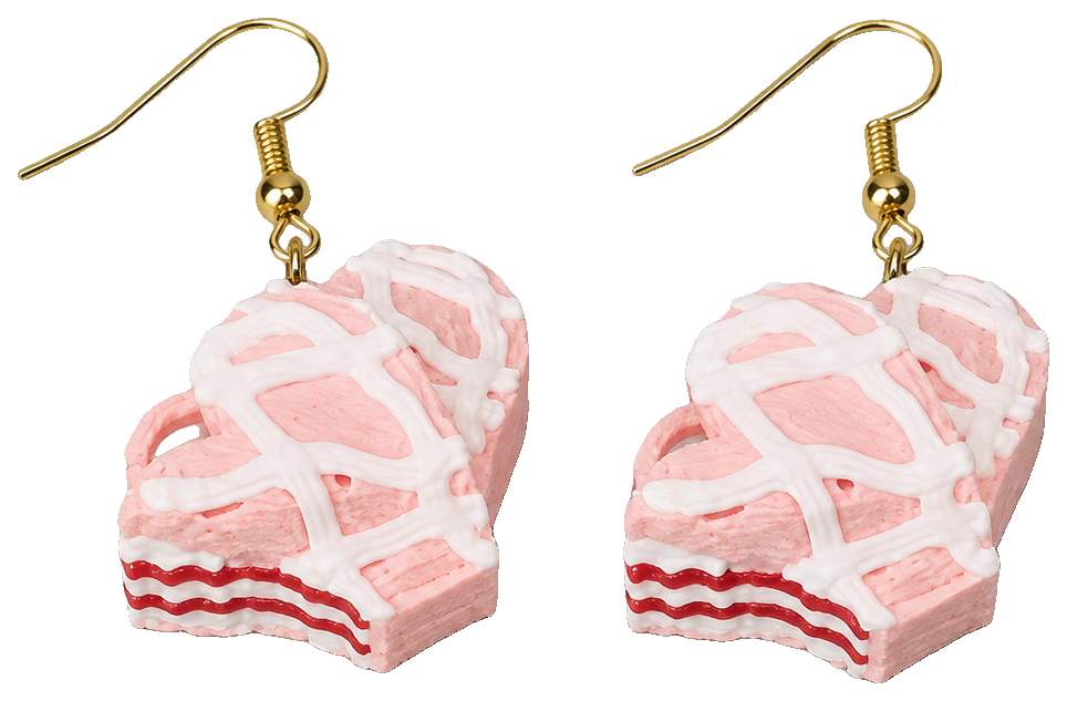 little debbie heart cake earrings — view 1