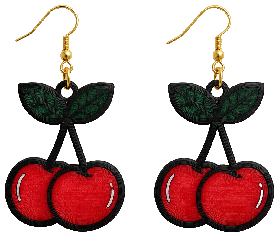 Pendientes cerezas — view 1