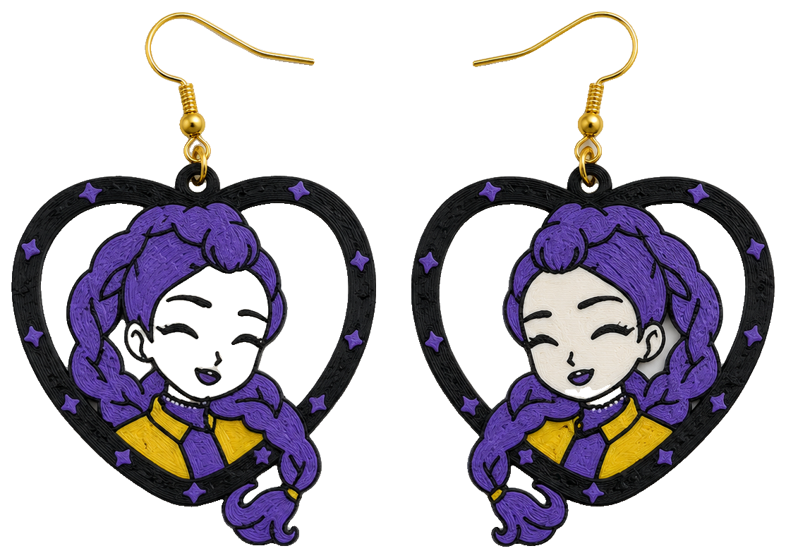 Kpop Demon Hunters Huntrix Rumi Earring Keychain — view 1