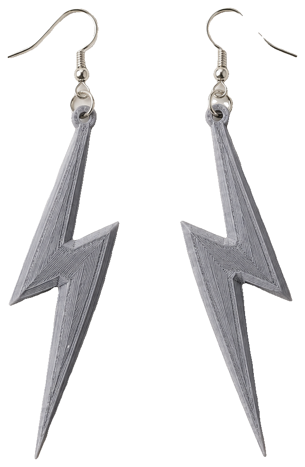 Lightning Bolt Earring by 2D Printing Enthusiast — view 1