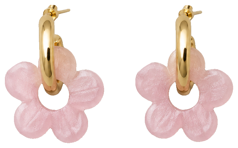 Flores pendientes de aro — view 1
