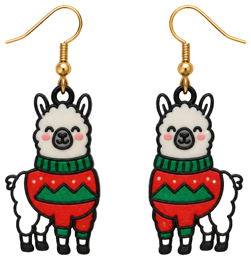 Christmas Llama Earrings by bsheets5353 — view 1