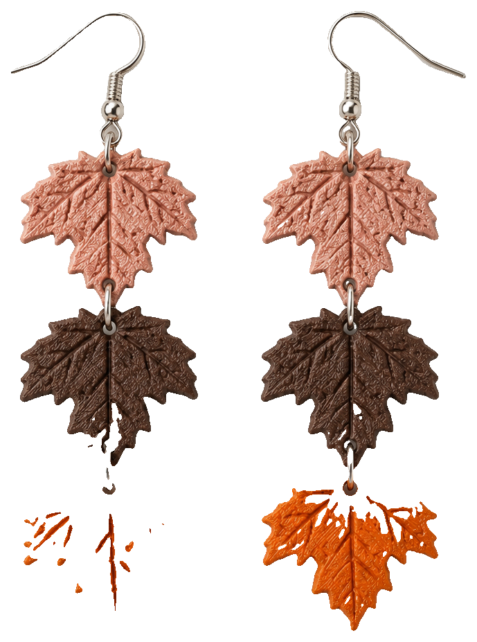 Falling Leaf 3 Stack Earrings — view 1