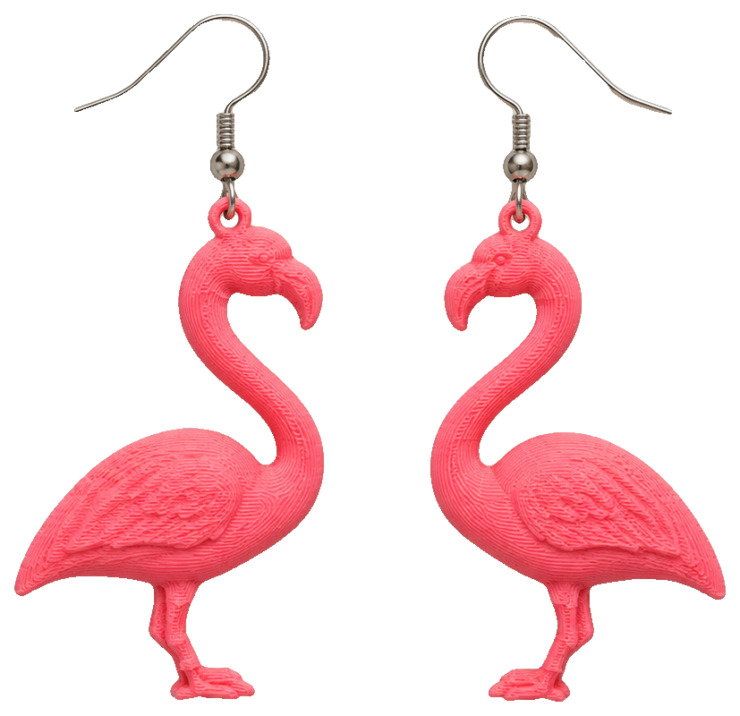 Pink Wader Bird Earrings by L&M Designs — view 1