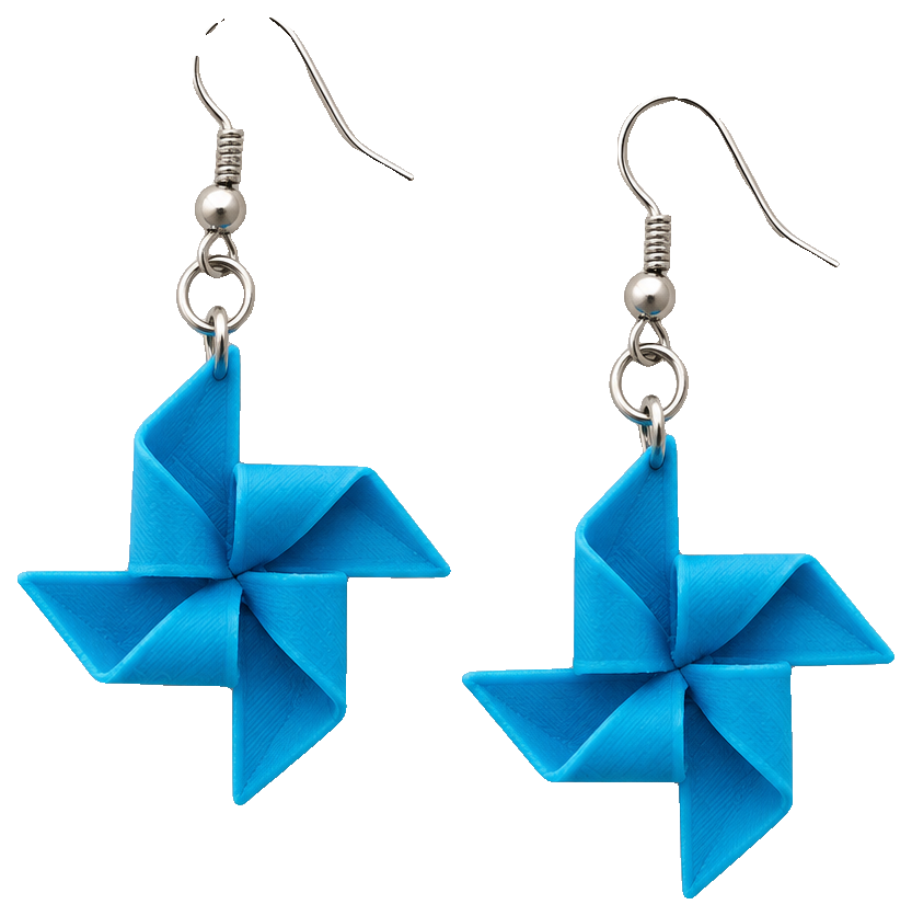 Paper pinwheel - Paper Fold earrings — view 1