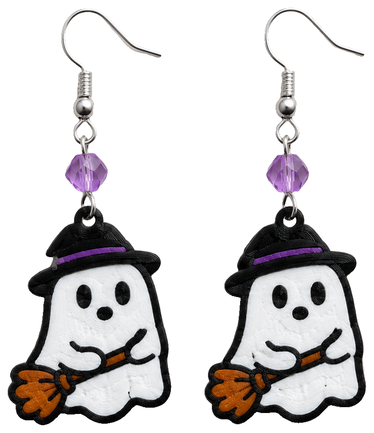Cute Ghost Halloween Earrings | No AMS Needed — view 1
