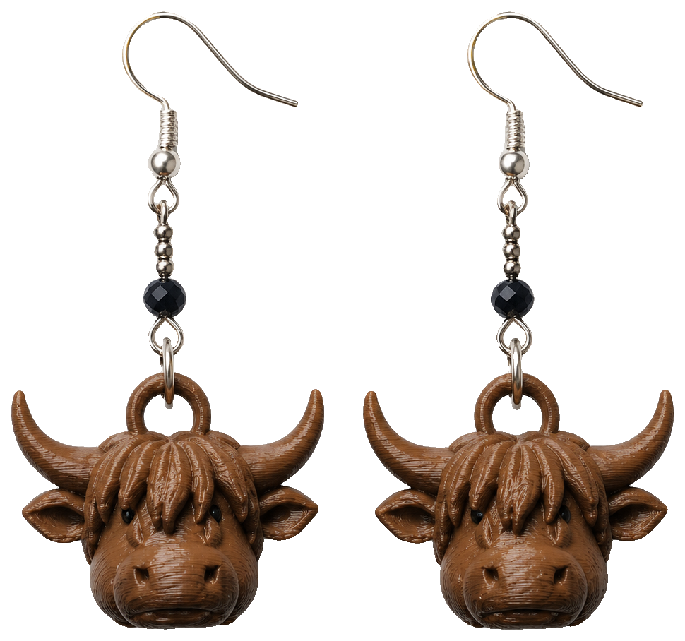 Highland Cow Earrings — view 1