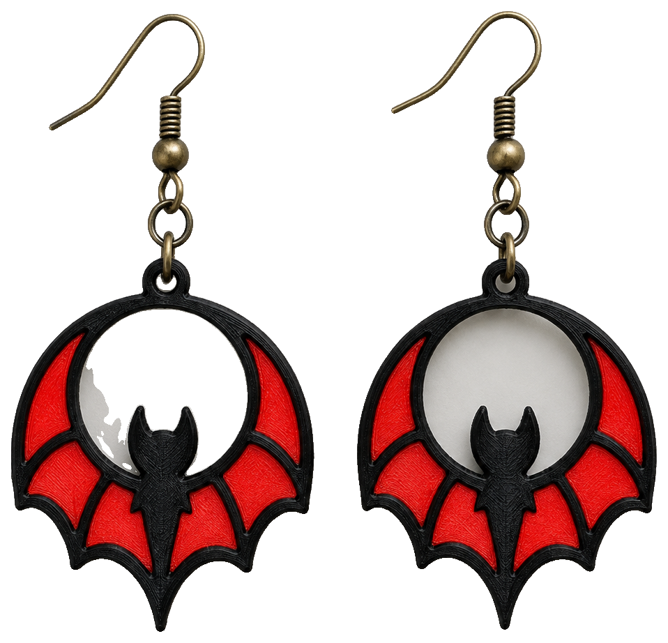 Gothic Bat Earrings — view 1