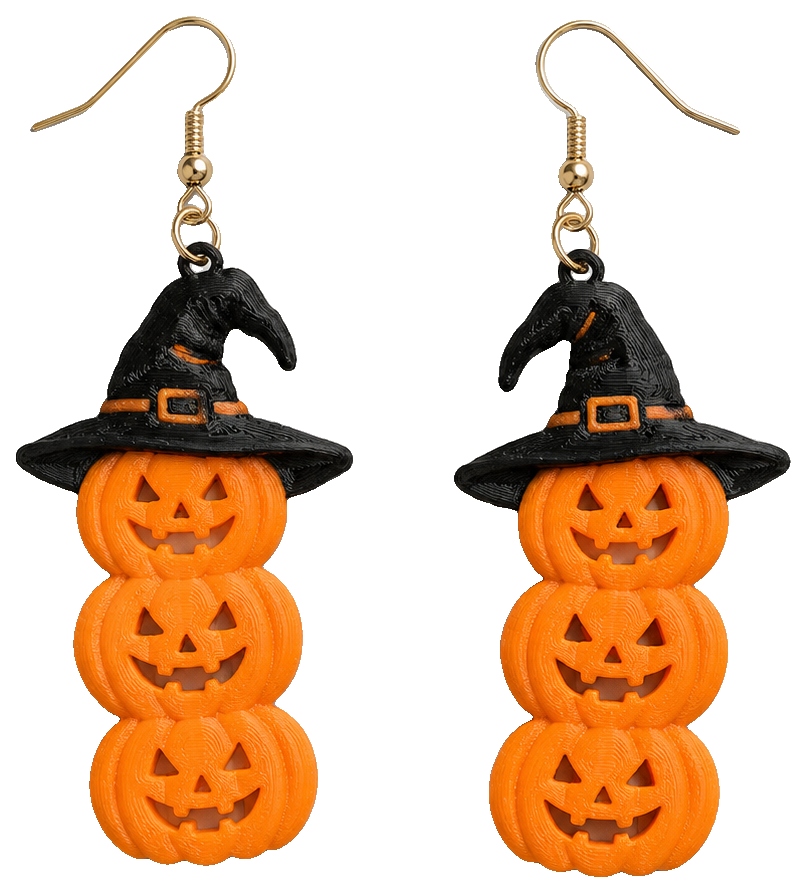 Pumpkin Halloween Earrings by Max-3D-Max — view 1