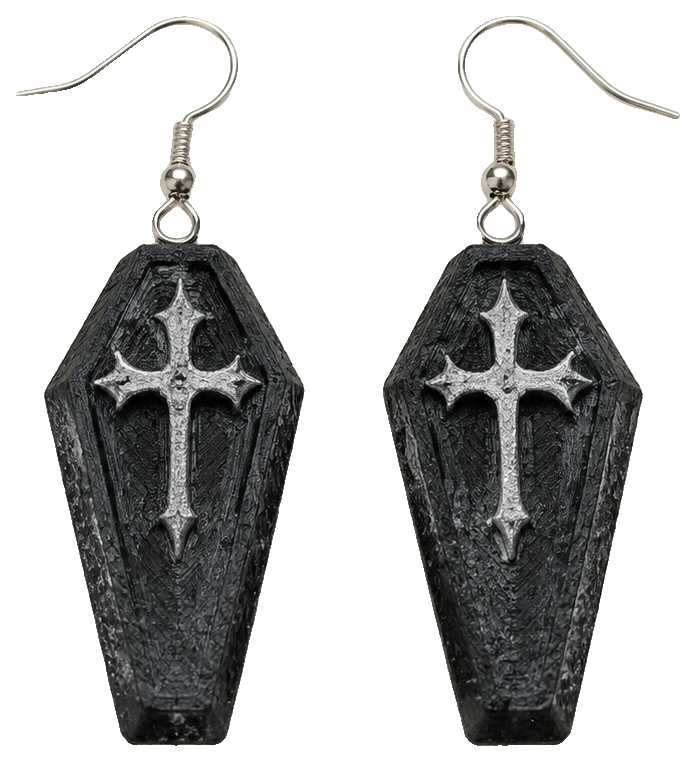 Open Coffin Earrings and Pendant — view 1