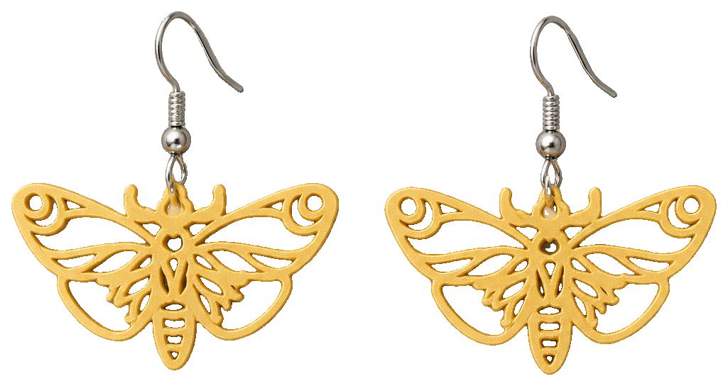 Golden Moth earrings — view 1