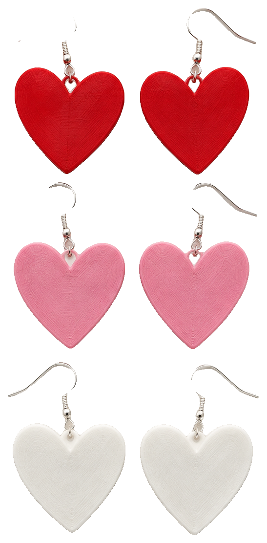 Valentines Day Heart Earring Studs — view 1