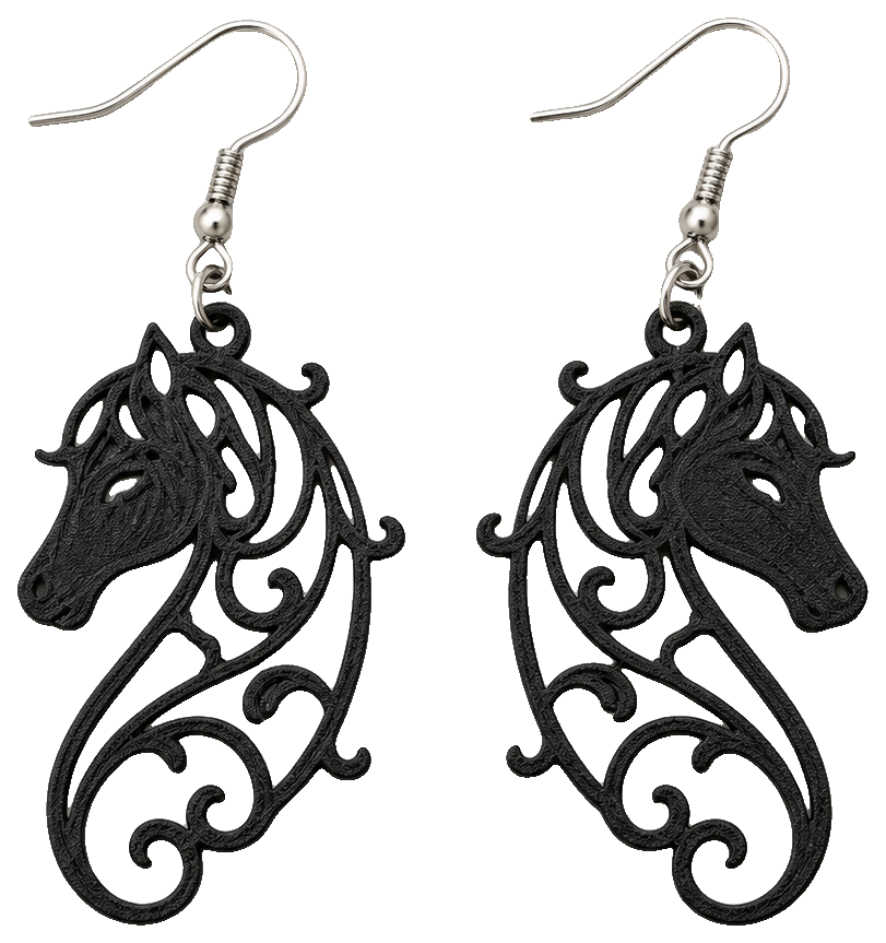 Horse Head Earrings filigree — view 1