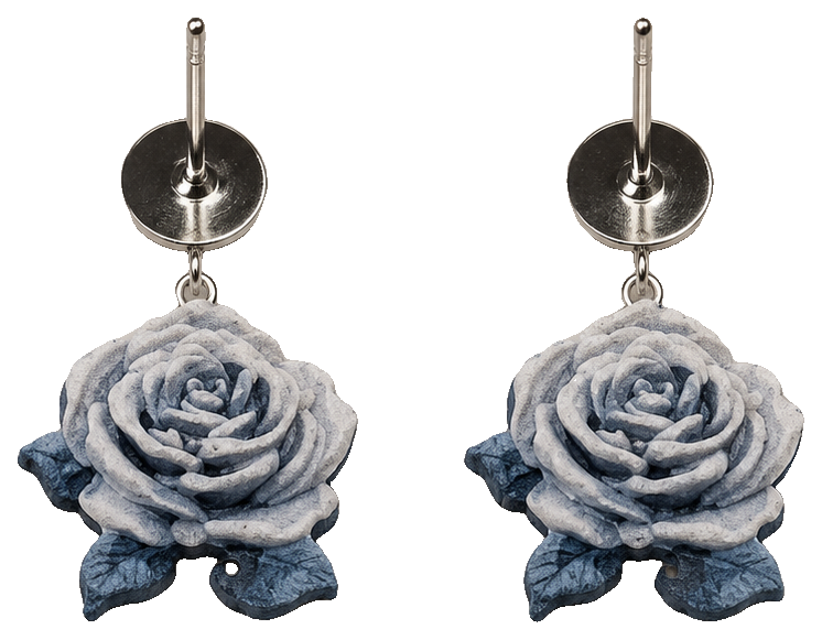 Rose earrings by mistermollusk — view 1