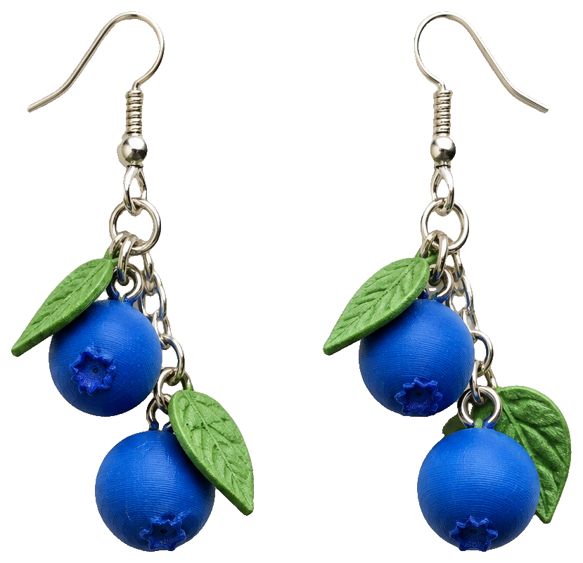 Delightful Blueberry Earrings (0.2mm Optimized) — view 1