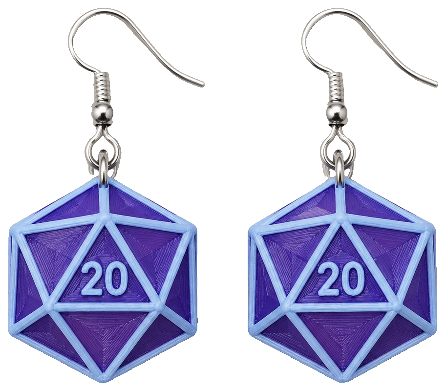 D20 earrings — view 1