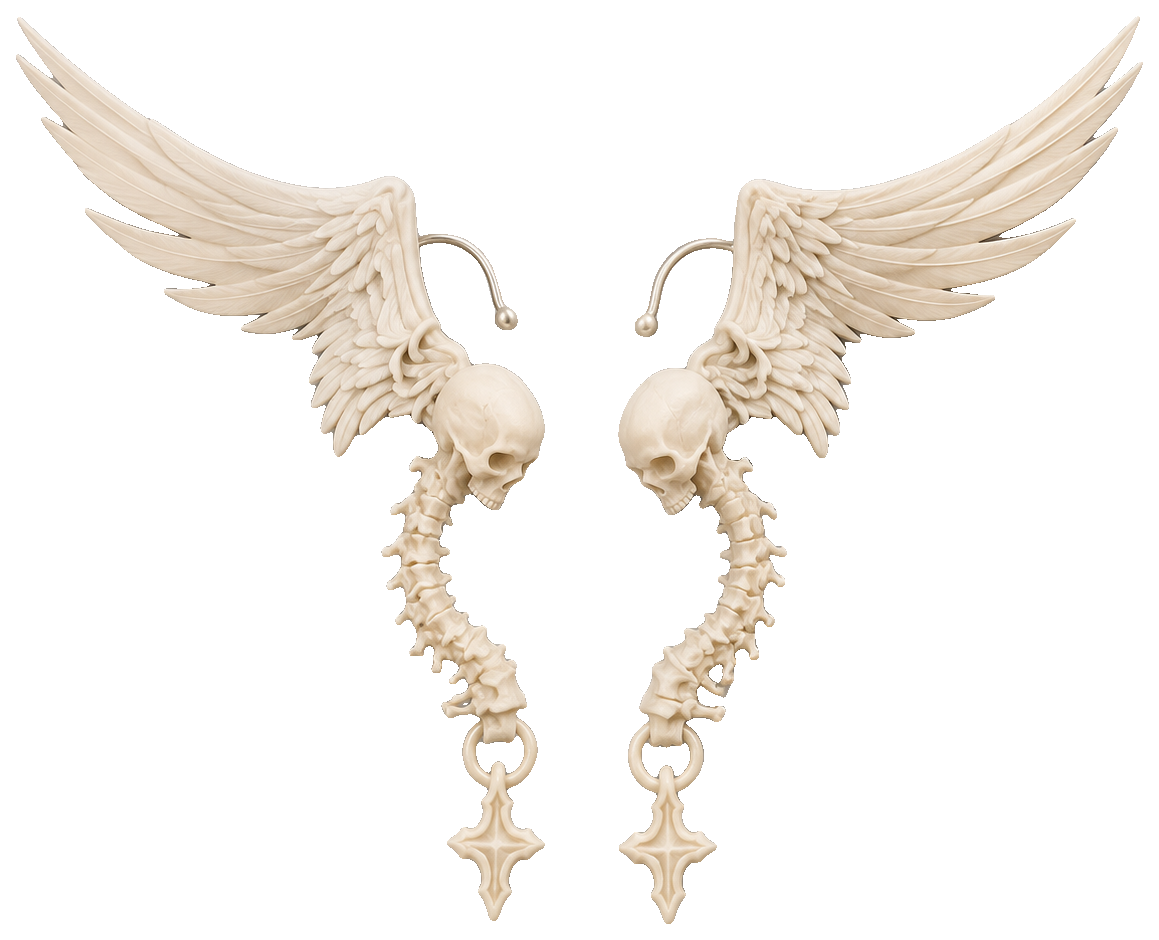 Shoulder Angel - Spine Inspired Earcuff Earrings — view 1
