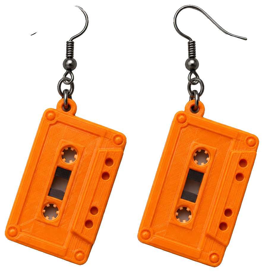 80s cassette Retro Vibe Earrings — view 1