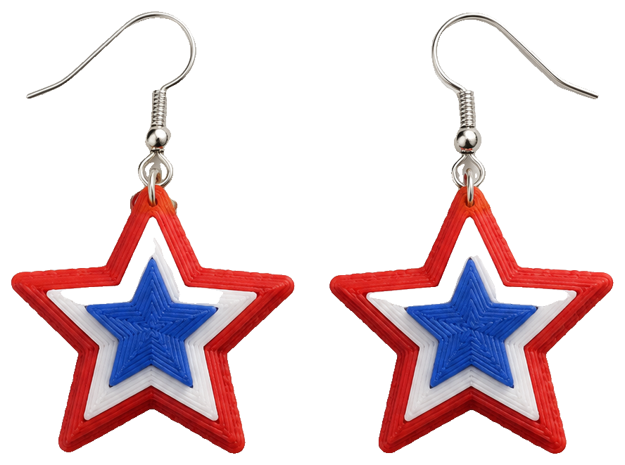 Red, White, & Blue Stud Earrings — view 1