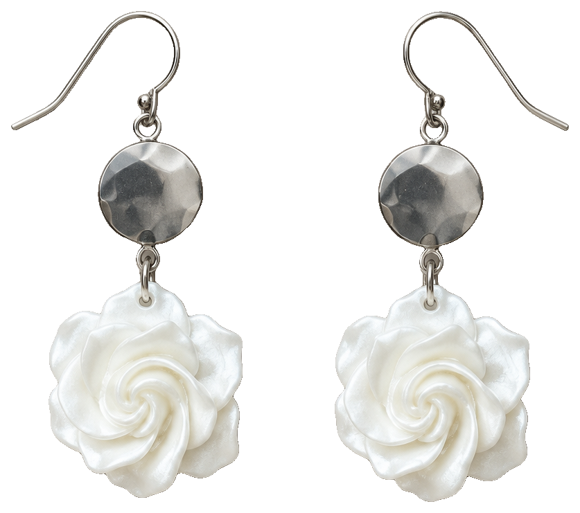 Graceful Gardenia Flower Earrings — view 1